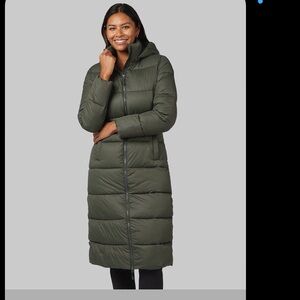 Women's Long Parka Coat - Green